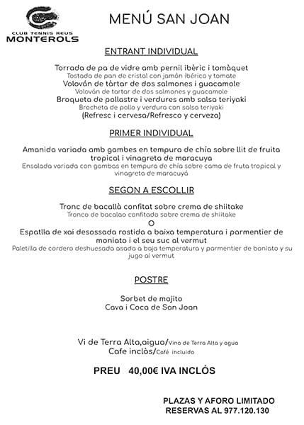 Restaurant Tennis Monterols - tenis in Reus
